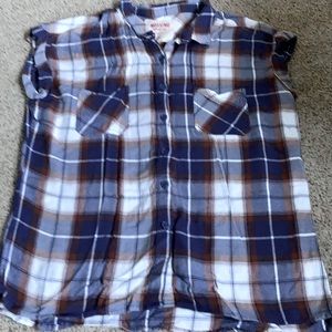 Moss IMO button up sleeveless flannel large